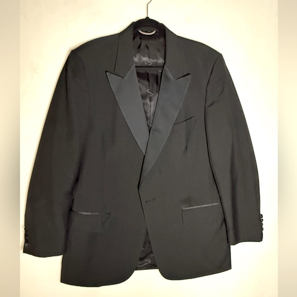 Vintage Christian Dior Monsieur Black Tuxedo Jacket 40R (M/L) - Picture 1 of 12